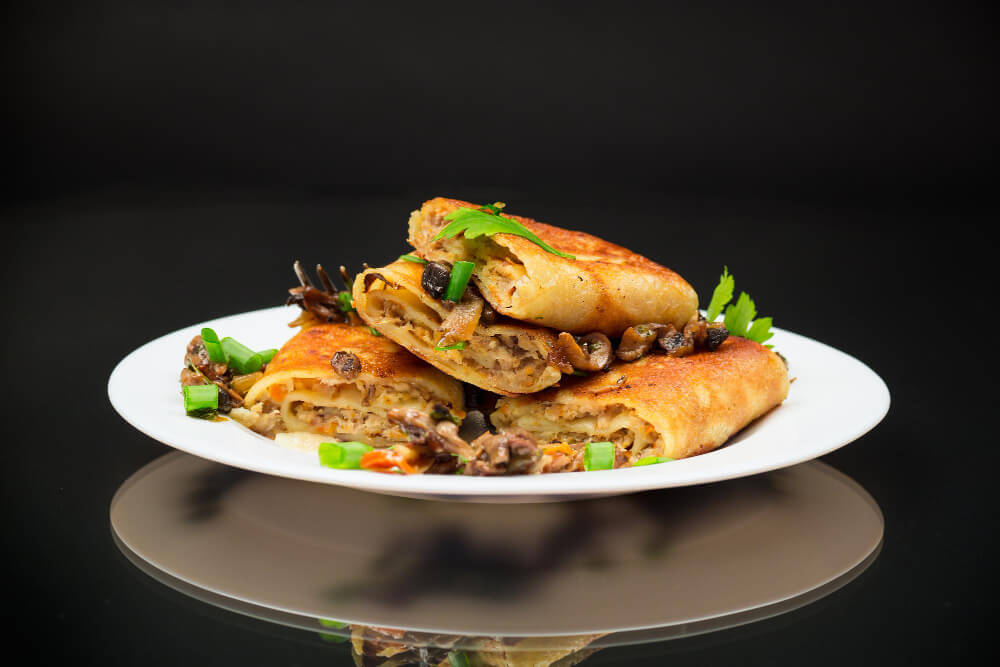 Mushroom Kathi Roll